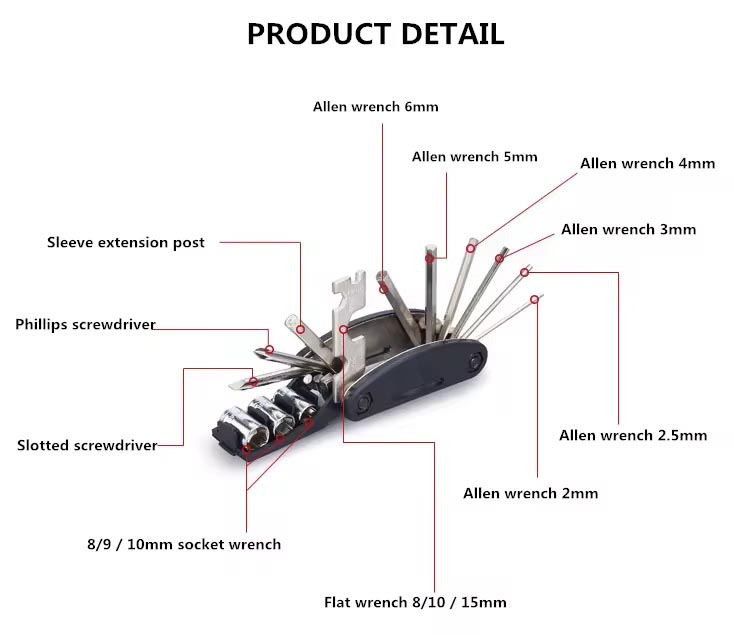 bicycle multifunction tools 16 in 1